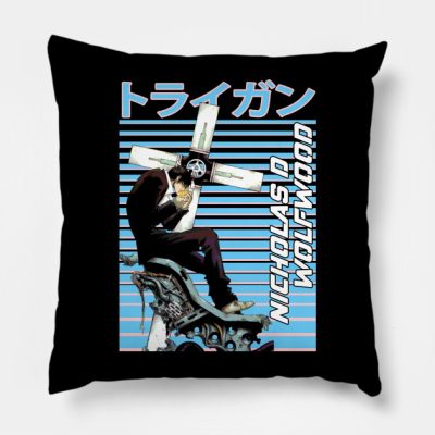 Retro Trigun Anime Men Women Throw Pillow Official Haikyuu Merch