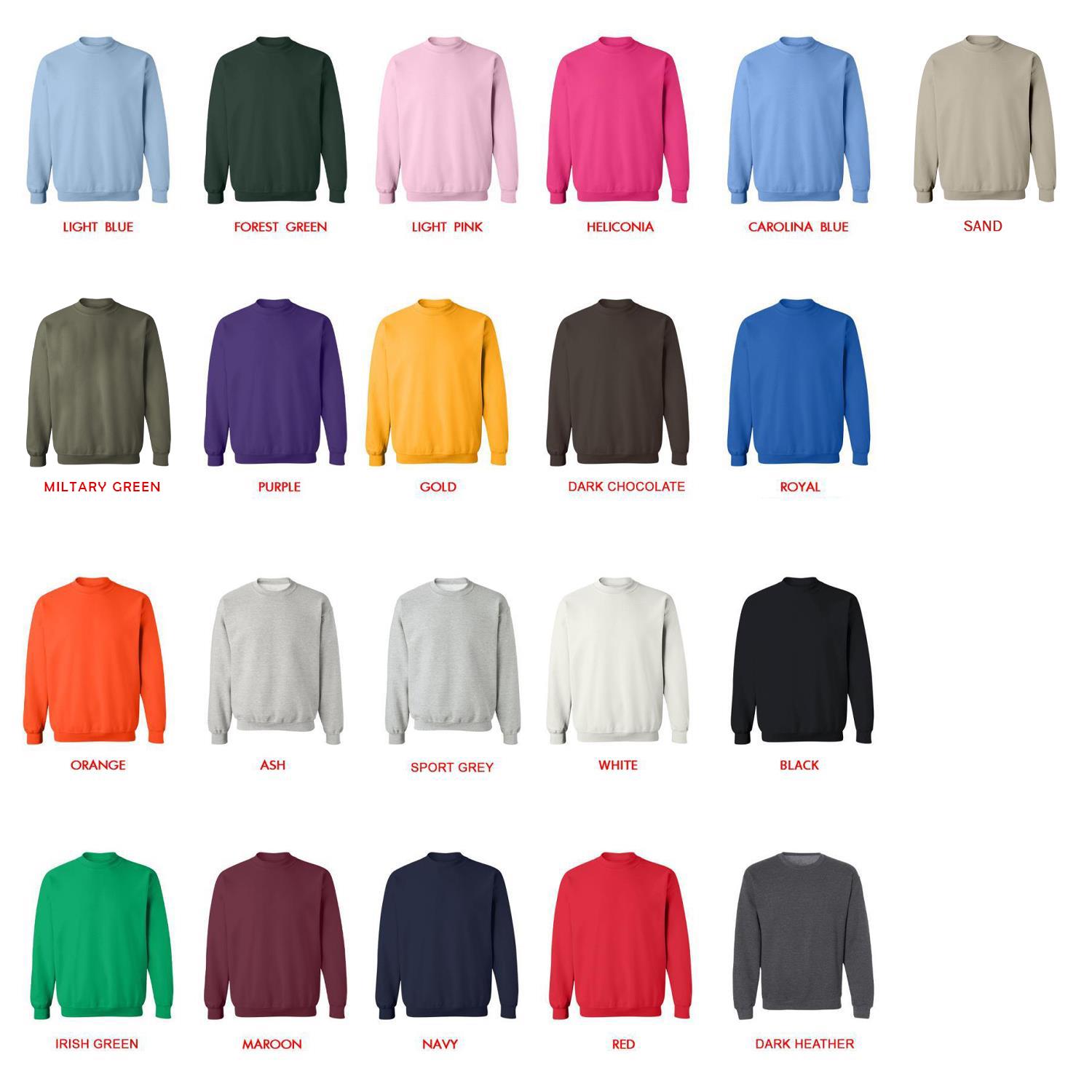 sweatshirt color chart sweatshirt color chart - Trigun Shop